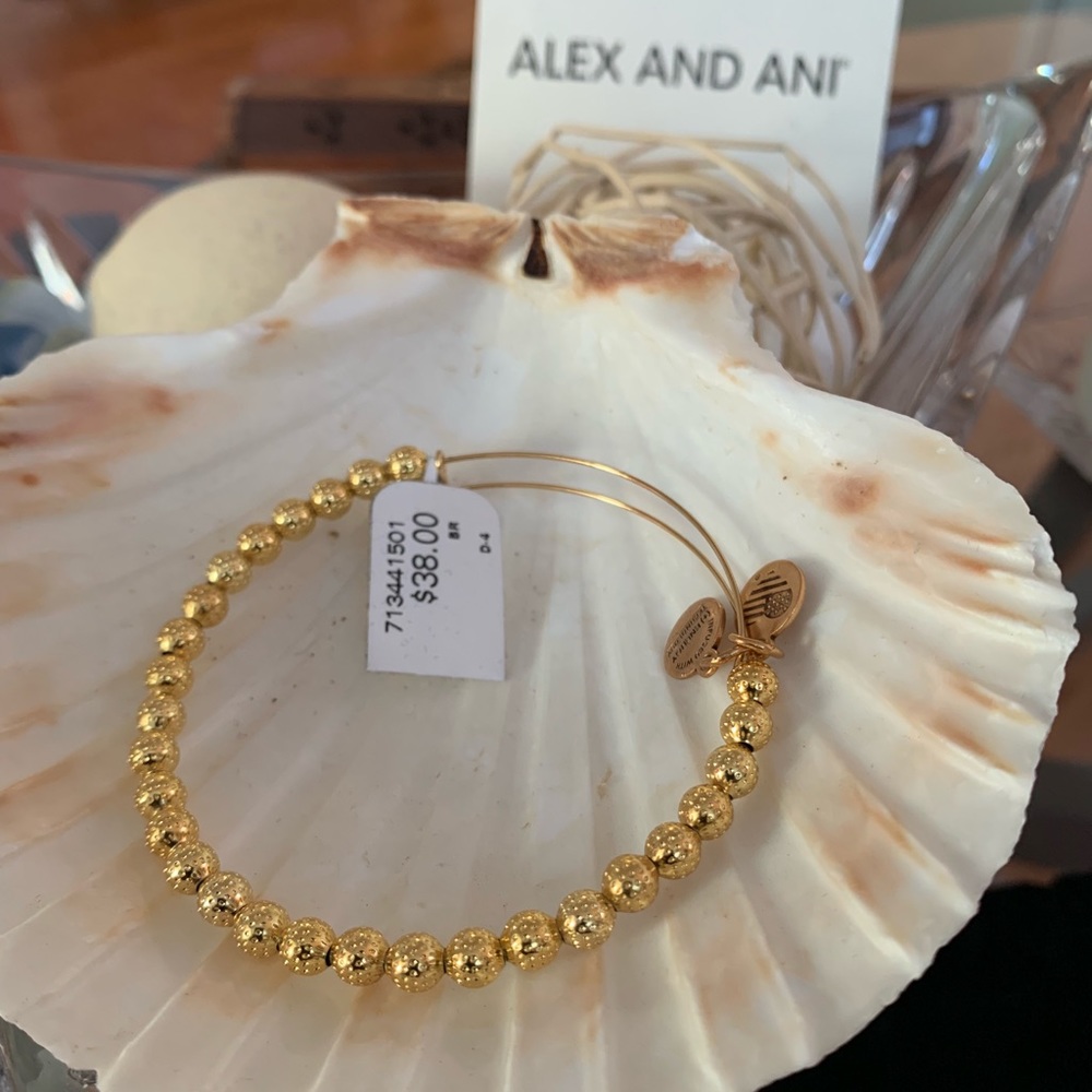 Alex and Ani Gold Beaded Bangle